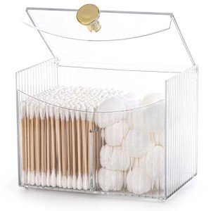 Clear Rectangle Qtip and Cotton Ball Organizer