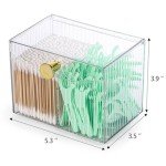 Clear Rectangle Qtip and Cotton Ball Organizer