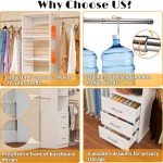 Adjustable Walk-In Closet Organizer with Drawers and Rods