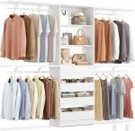 8FT Wood Closet Organizer with 4 Drawers