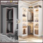 Corner Closet System with 12 Shelves and 2 Rods