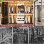 8FT Wood Closet Organizer with 4 Drawers