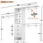 8FT Heavy Duty Closet Organizer with Shelving