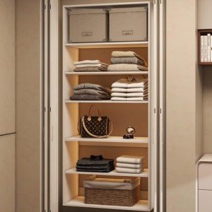Modular Wooden Closet System for Bedroom Organization