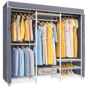 Heavy-Duty Portable Clothes Rack with Cover