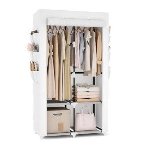 Versatile Portable Wardrobe with Shelves and Rods