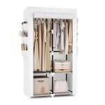 Versatile Portable Wardrobe with Shelves and Rods