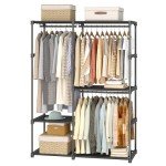 49-Inch Portable Closet Organizer with Shelves and Rods