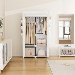 Versatile Portable Wardrobe with Shelves and Rods