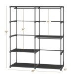 49-Inch Portable Closet Organizer with Shelves and Rods