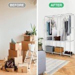 Portable Closet Organizer with Shelves and Hanging Rods