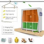 Portable Closet Organizer with Shelves and Hanging Rods