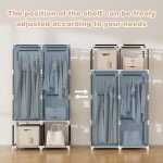 Versatile Portable Wardrobe with Shelves and Rods