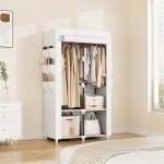 Versatile Portable Wardrobe with Shelves and Rods