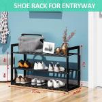 Bamboo 3-Tier Shoe Rack Organizer for Entryway