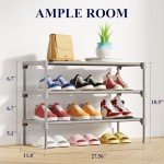 Kitsure Grey Stackable Shoe Rack Organizer