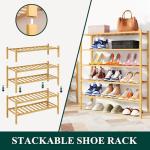 3-Tier Bamboo Shoe Rack for Home Organization