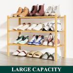 3-Tier Bamboo Shoe Rack for Home Organization