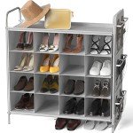 4-Tier Gray Cube Shoe Rack Organizer