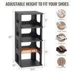 5-Tier Vertical Shoe Rack Organizer for Small Spaces