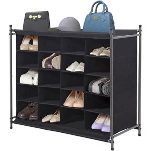 Stackable Shoe Cubby Organizer – 20-Cube Rack