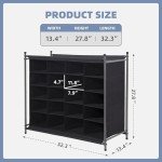 Stackable Shoe Cubby Organizer – 20-Cube Rack
