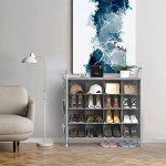 4-Tier Gray Cube Shoe Rack Organizer