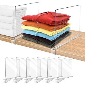 Acrylic Shelf Dividers for Closet Organization - 6PCS