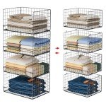 4-Tier Stackable Closet Organizers and Shelf Bins