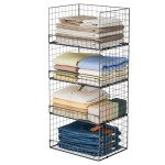 4-Tier Stackable Closet Organizers and Shelf Bins
