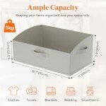 Set of 6 Foldable Storage Baskets - Light Grey