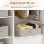 Set of 6 Foldable Storage Baskets - Light Grey