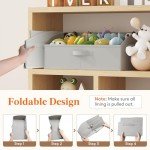 Set of 6 Foldable Storage Baskets - Light Grey