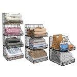 4-Pack Stackable Wire Baskets for Home Organization