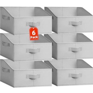 Criusia 6-Pack Large Fabric Closet Organizers