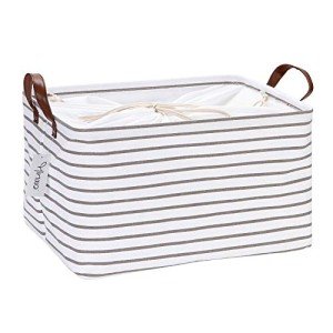 Gray Stripe Large Foldable Storage Bins - 31L