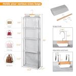 Hanging Handbag Organizer with Clear Zipper Pockets
