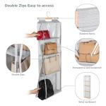 Hanging Handbag Organizer with Clear Zipper Pockets