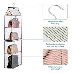 Hanging Handbag Organizer with 4 Mesh Shelves