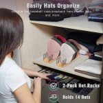 2 Pack Hat Organizer for 14 Baseball Caps