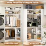 Corner Closet Organizer System with Shelves and Rods