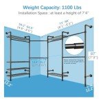 L4 Heavy-Duty L-Shaped Clothing Rack