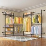 L4 Heavy-Duty L-Shaped Clothing Rack