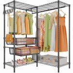 VIPEK L9 L-Shaped Clothing Rack with Baskets