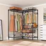 VIPEK L9 L-Shaped Clothing Rack with Baskets