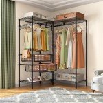 VIPEK L9 L-Shaped Clothing Rack with Baskets