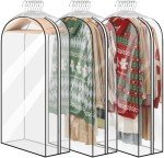 3 Pack Clear Garment Bags with Zipper Closure