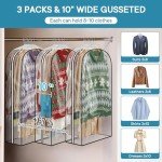 3 Pack Clear Garment Bags with Zipper Closure