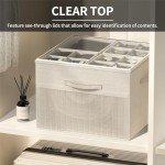 Shoe Organizer Box Set with Adjustable Dividers