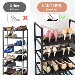 Tall 10-Tier Shoe Rack with Hooks - Black